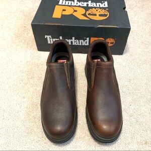 Timberland Pro Titan Slip On Alloy Safety Toe Brown Shoes Mens Sz 13 New